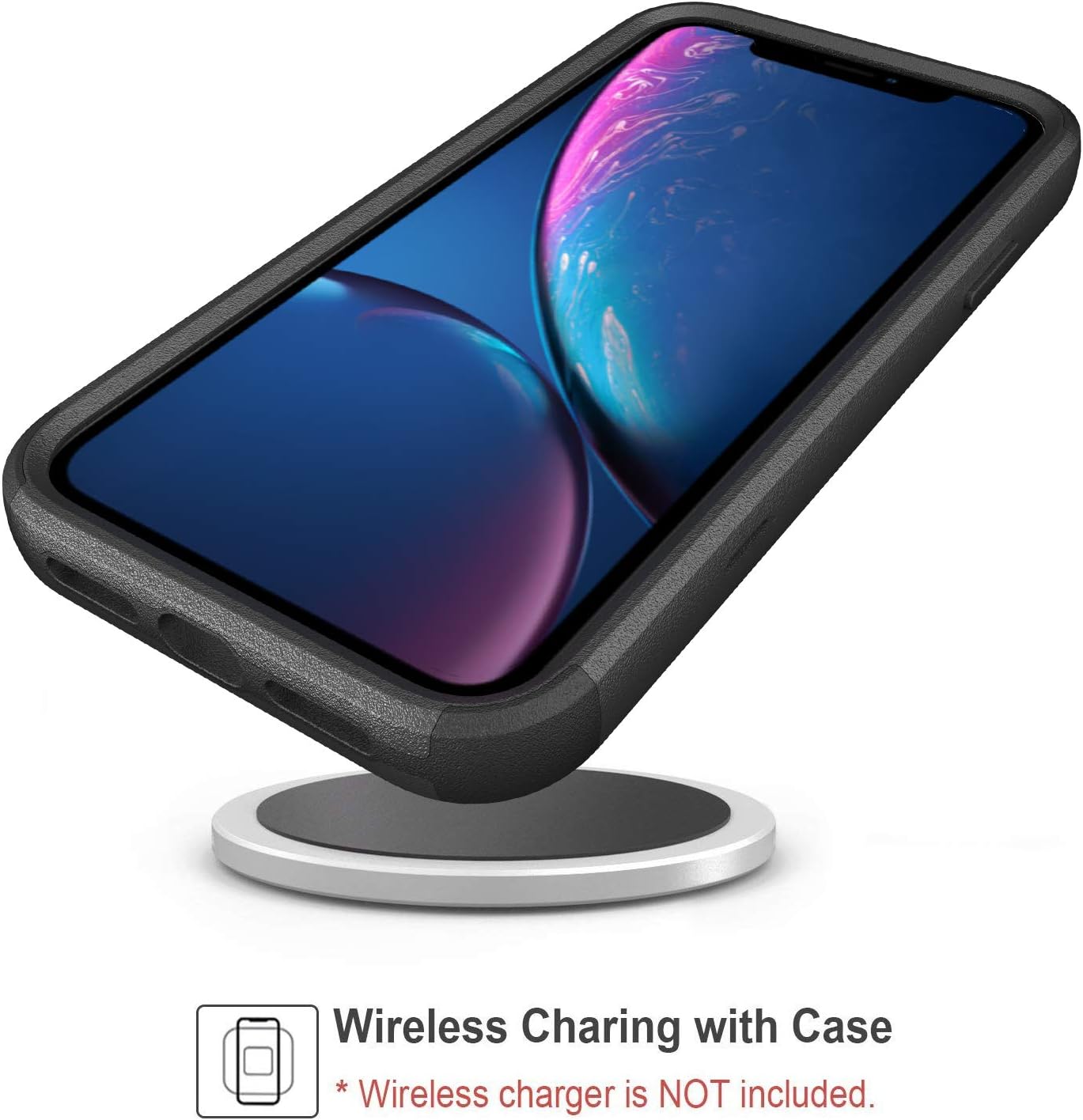 STORM BUY Funda compatible con Apple iPhone XR, resistente negra y negra con a prueba de golpes a prueba de caídas fundas protectoras para iPhone XR
