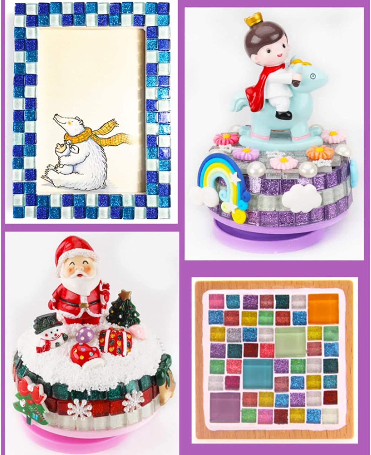 Azulejos de mosaico, azulejos de vidrio, piezas de vidrio de mosaico de cristal brillante cuadrado a granel para decoración del hogar o