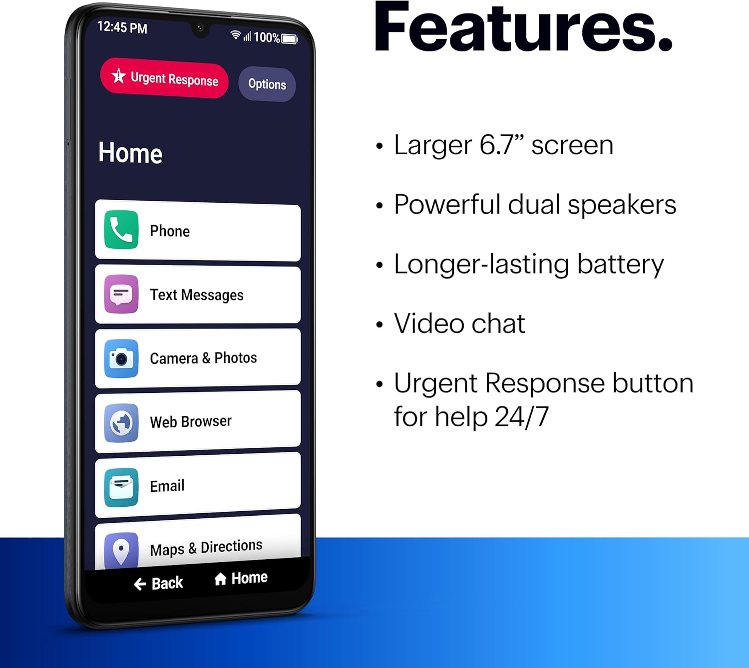 LIVELY Jitterbug Smart4 Smartphone para personas mayores – Teléfono celular para personas mayores – No compatible con otros operadores inalámbricos