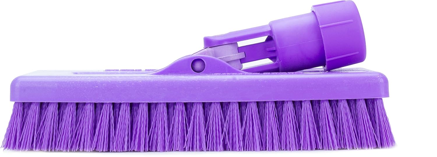 SPARTA 3638831EC68 Cepillo rectangular de poliéster, cepillo de piso, cepillo de limpieza con cabezal giratorio para limpieza, 8 pulgadas, morado