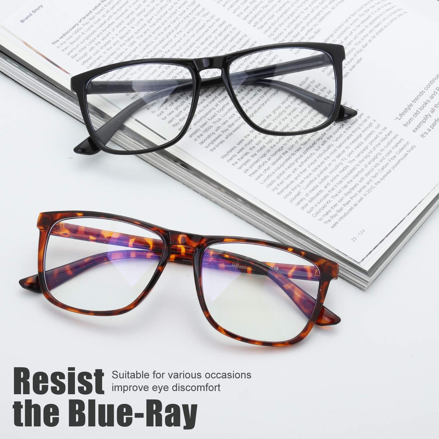 The Fresh Gafas de bloqueo de luz azul, marco elegante, anti rayos azules, gafas de juego de computadora para hombres y mujeres