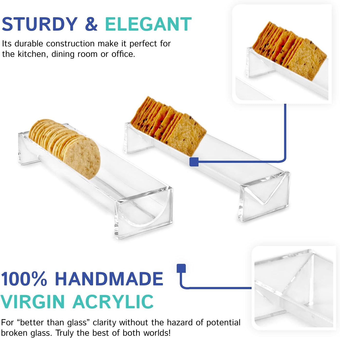 Huang Acrylic Juego de bandejas transparentes para queso y galletas (juego de soporte para galletas)