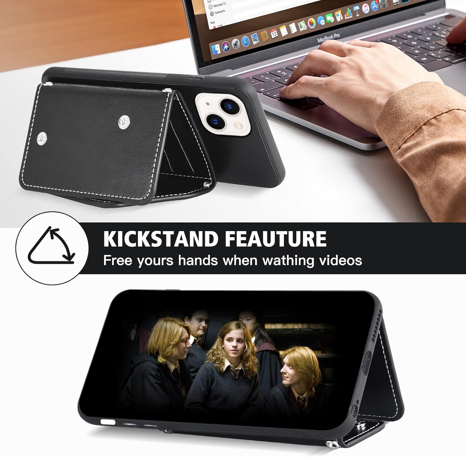 Asuwish Funda de teléfono para iPhone 13 Mini de 5.4 pulgadas, funda tipo cartera con protector de pantalla y soporte para tarjeta de crédito,