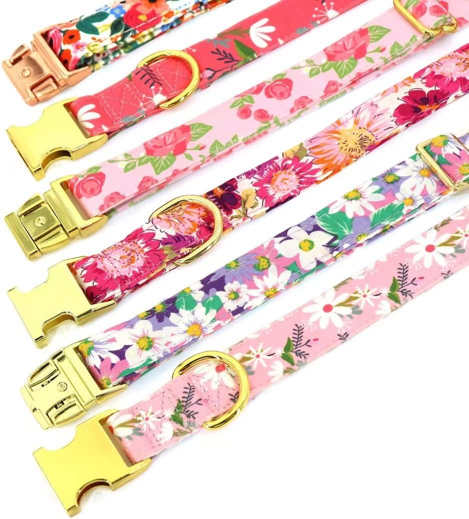 Beirui Lindos collares para perros pequeños, medianos y grandes, múltiples patrones florales, collares para mascotas con flores para bodas y