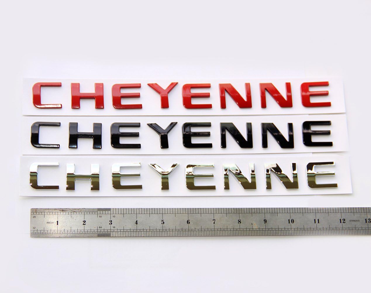 Yoaoo 3x OEM Black Cheyenne Nameplate Emblems Badge for Silverado Shiny 3D New - Imagen 5