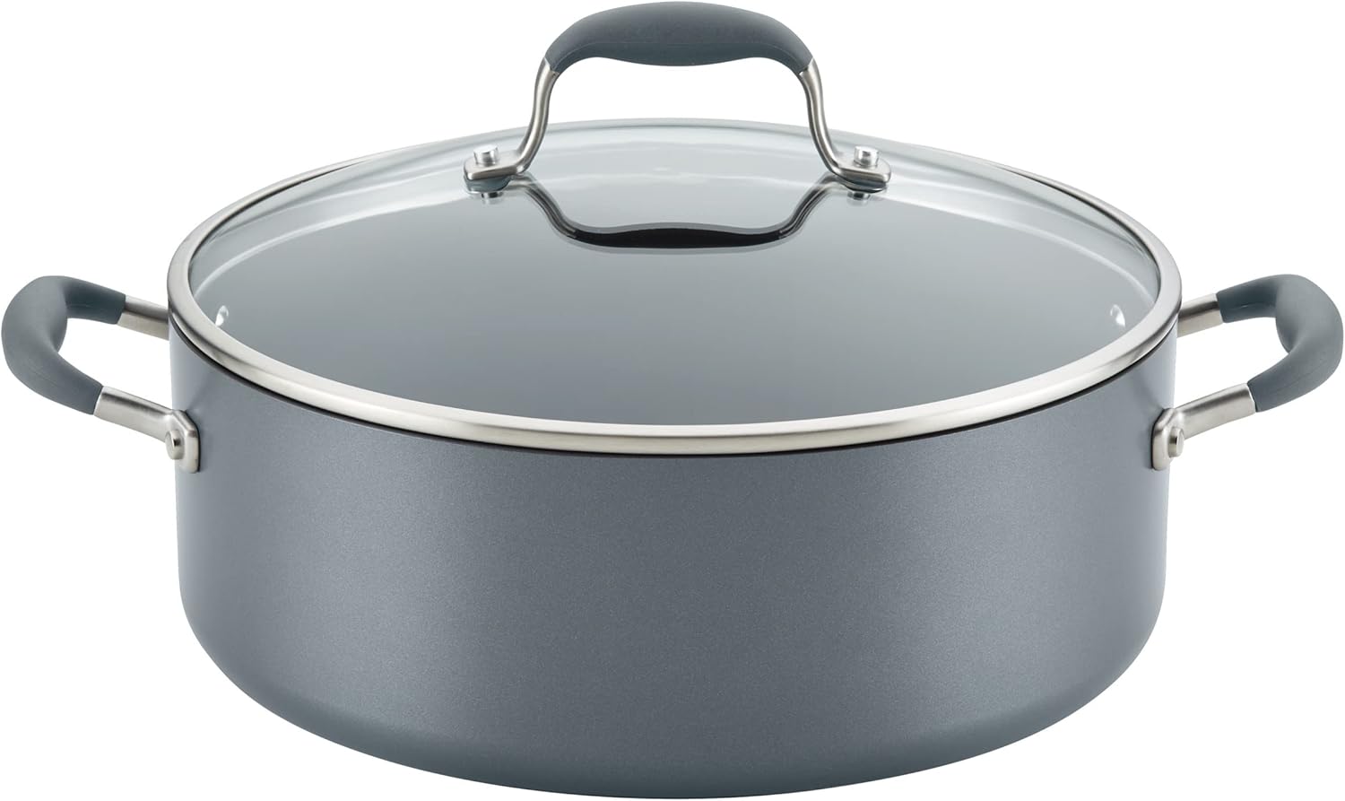 Anolon Advanced Home – Olla ancha antiadherente anodizada dura (7.5 cuartos de galón, piedra lunar)