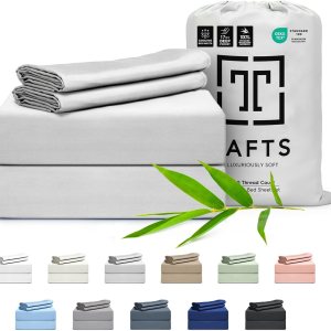 TAFTS-Sábanas de bambú tamaño Twin – Juego de sábanas de viscosa de bambú 100% puro – Sábanas de bambú 400TC – 3 piezas – 17 pulgadas Deep Pocket – TAFTS-Sábanas de bambú tamaño Twin – Juego de sábanas de viscosa de bambú 100% puro – Sábanas de bambú 400TC – 3 piezas – 17 pulgadas Deep Pocket –