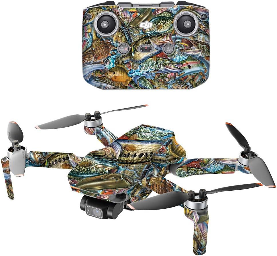 MightySkins Compatible con DJI Mini 2 Dron portátil  Rompecabezas de peces de acción  Funda protectora de vinilo duradera y única  Fácil de aplicar