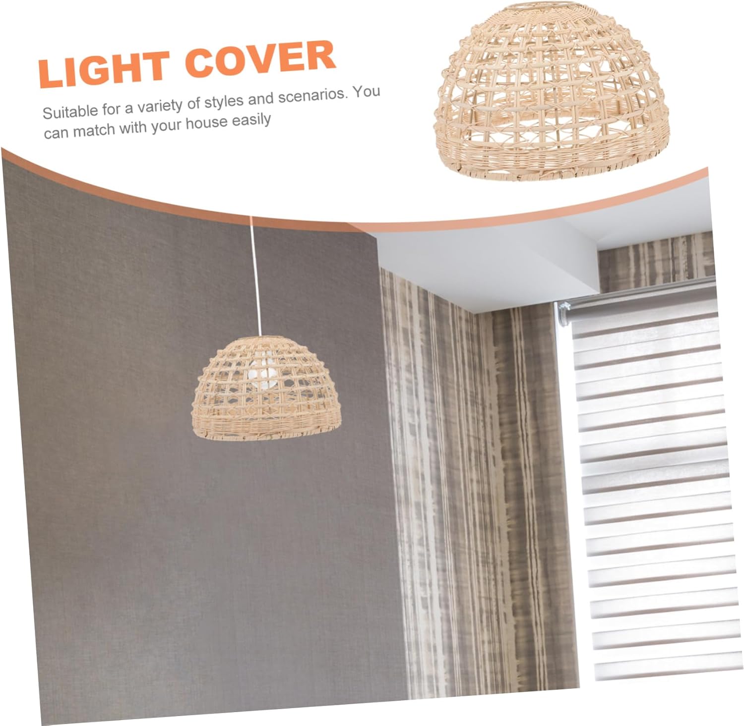 Lámparas decorativas imitación ratán cuerda lámpara de plástico organizador de escritorio pantalla de luz