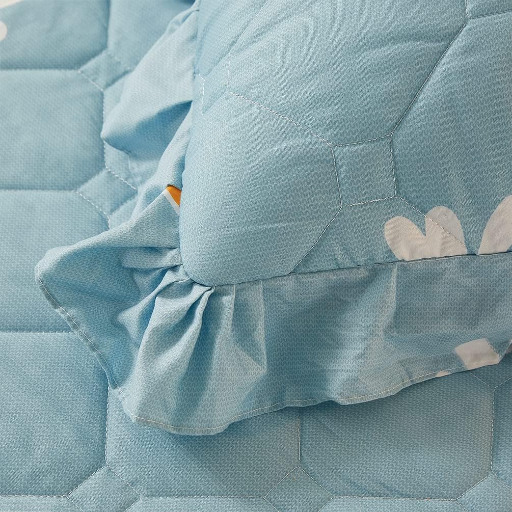 Juego de falda de cama con volantes de 3 piezas, 3 piezas, cobertura lateral de 15.7 pulgadas, suave y cálida (margarita, 59.1 x 78.7 in para cama