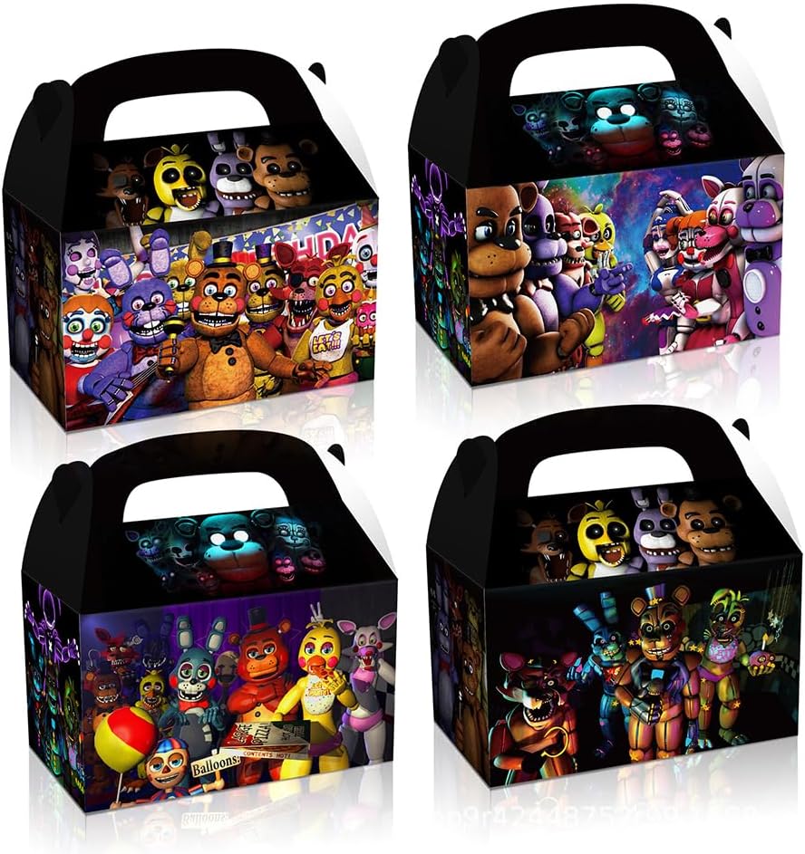 LBHTRR 12 unidslote Caja de dulces Caja de regalo para cinco noches Freddy Kids Theme Party Baby Shower Decoración Fiesta Suministros