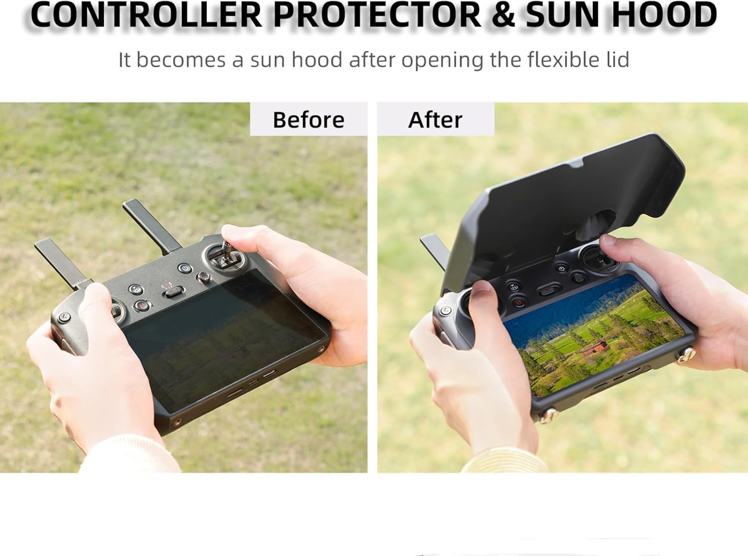 Protector de pantalla RC y cubierta de sombrilla 2 en 1 para Dji RC PRO Sun Hood Drone Accesorios