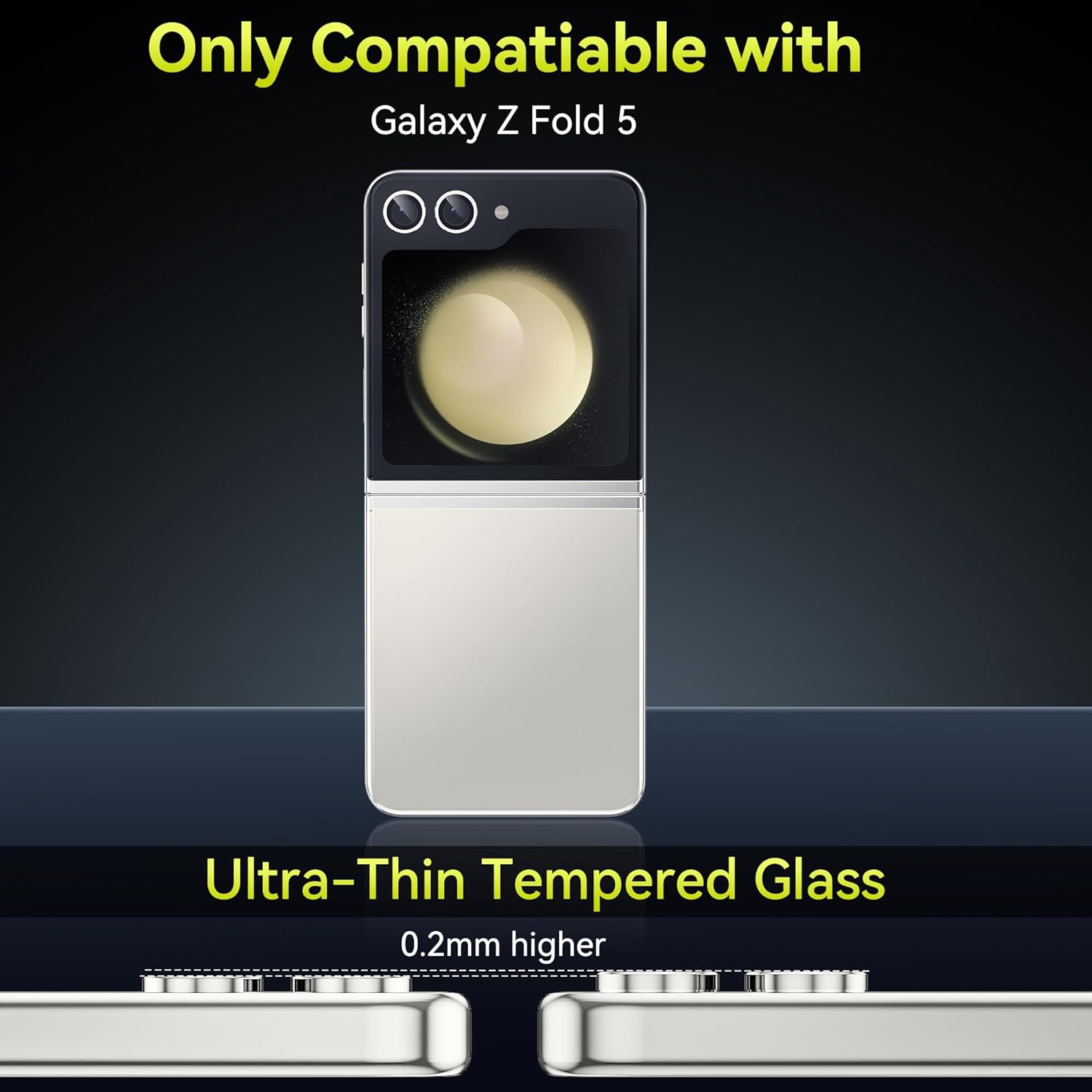 WSKEN Funda protectora para lente de cámara Z Flip 5, antiarañazos Ultra HD, protector de pantalla de cámara de vidrio templado a prueba de golpes