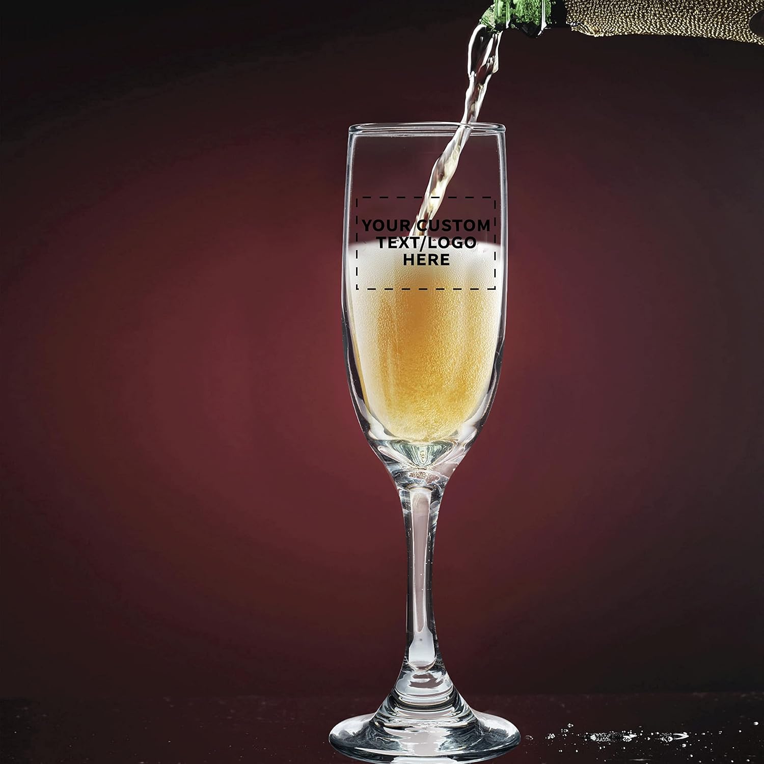 Flauta de champán personalizada de 6.25 onzas, juego de 10, paquete personalizado a granel, ideal para cócteles, recuerdos de boda, decoraciones de