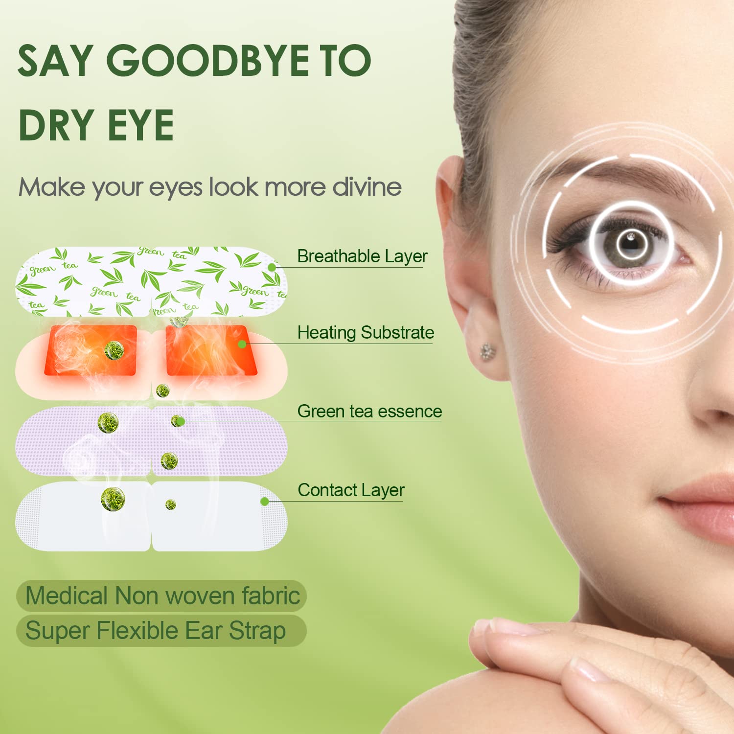 Paquete de 20 máscaras de ojos autocalentables, máscara de ojos de algodón de seda 6A, compresa cálida autocalentada para un alivio rápido de los