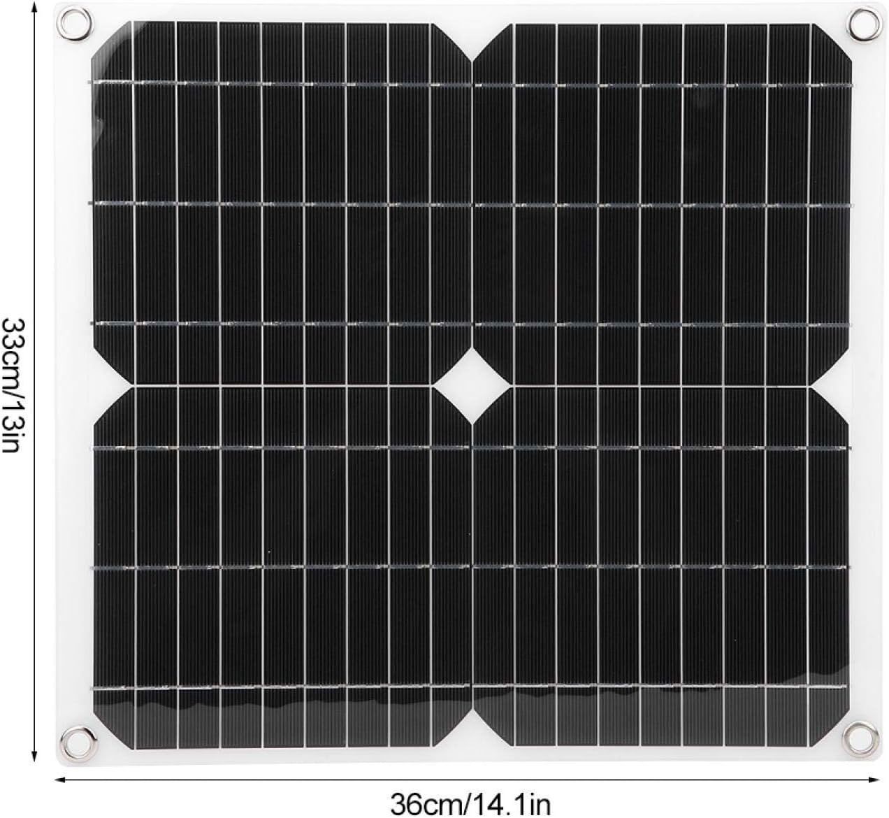 Hilitand Panel solar semiflexible Panel solar Tablero de carga Cargador de teléfono móvil para viajes al aire libre, camping, panel solar de 25 W 5