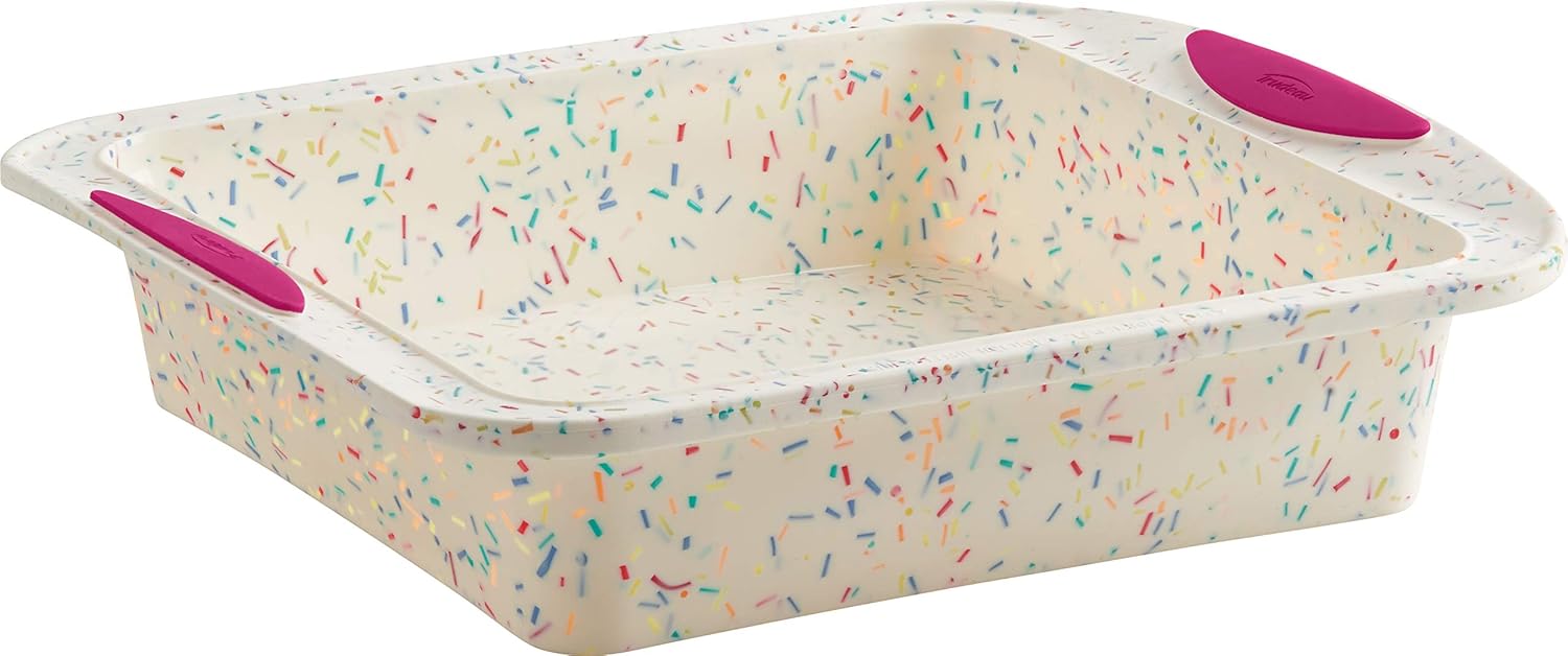 Trudeau Molde cuadrado de silicona para tartas, 8x8in, Confetti, 05118556