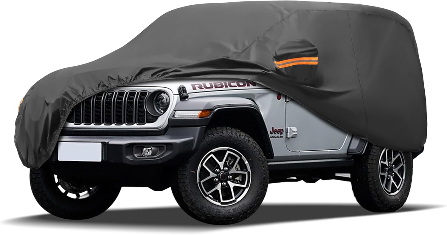MORNYRAY Compatible con Jeep Wrangler de 2 puertas, ajuste personalizado JK JL TJ YJ CJ, impermeable para exteriores, lluvia, nieve, granizo con