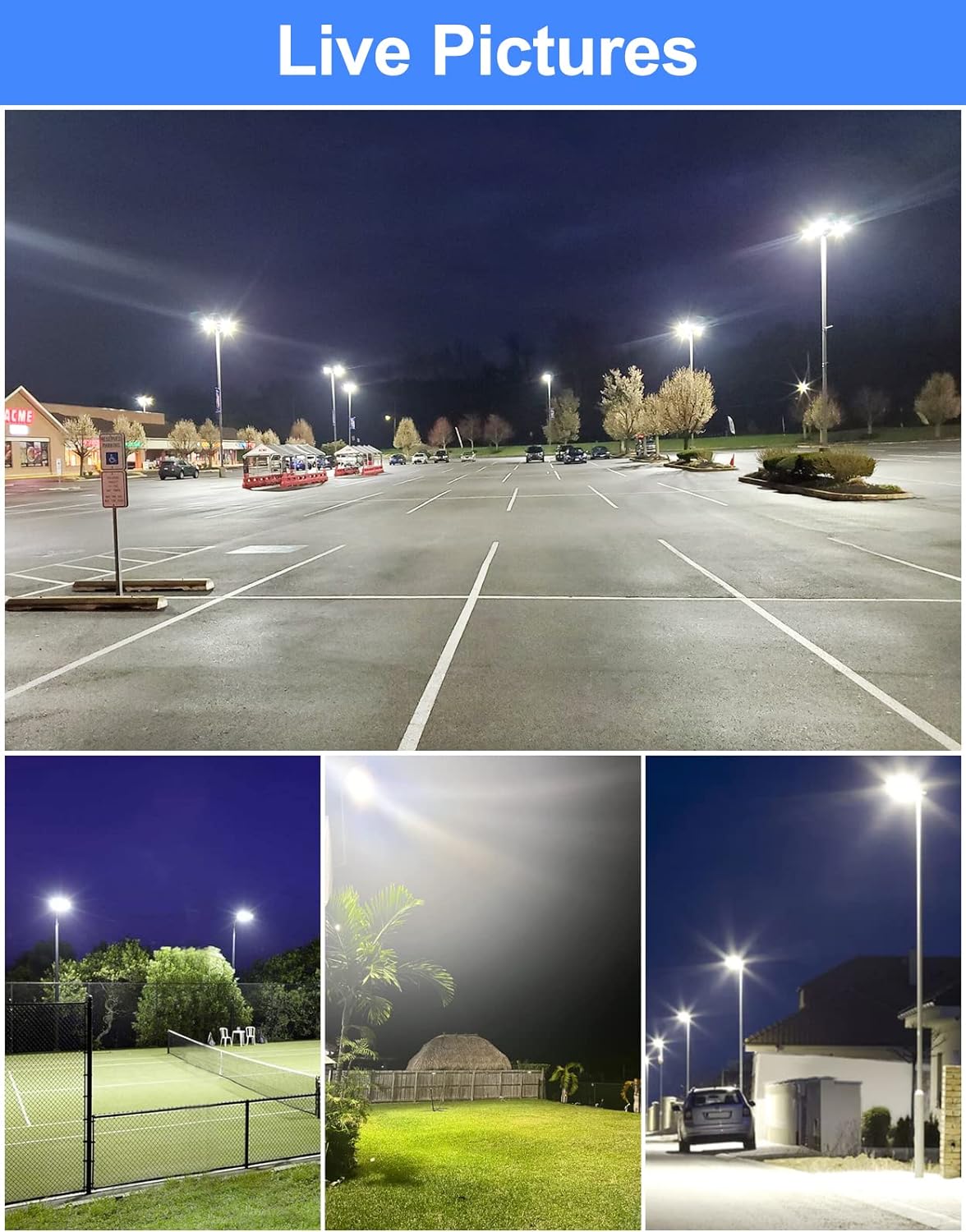 Luz LED de estacionamiento de 400 W, del anochecer al amanecer, 60,000 lm, DLC ETL listado de grado industrial LED caja de zapatos de