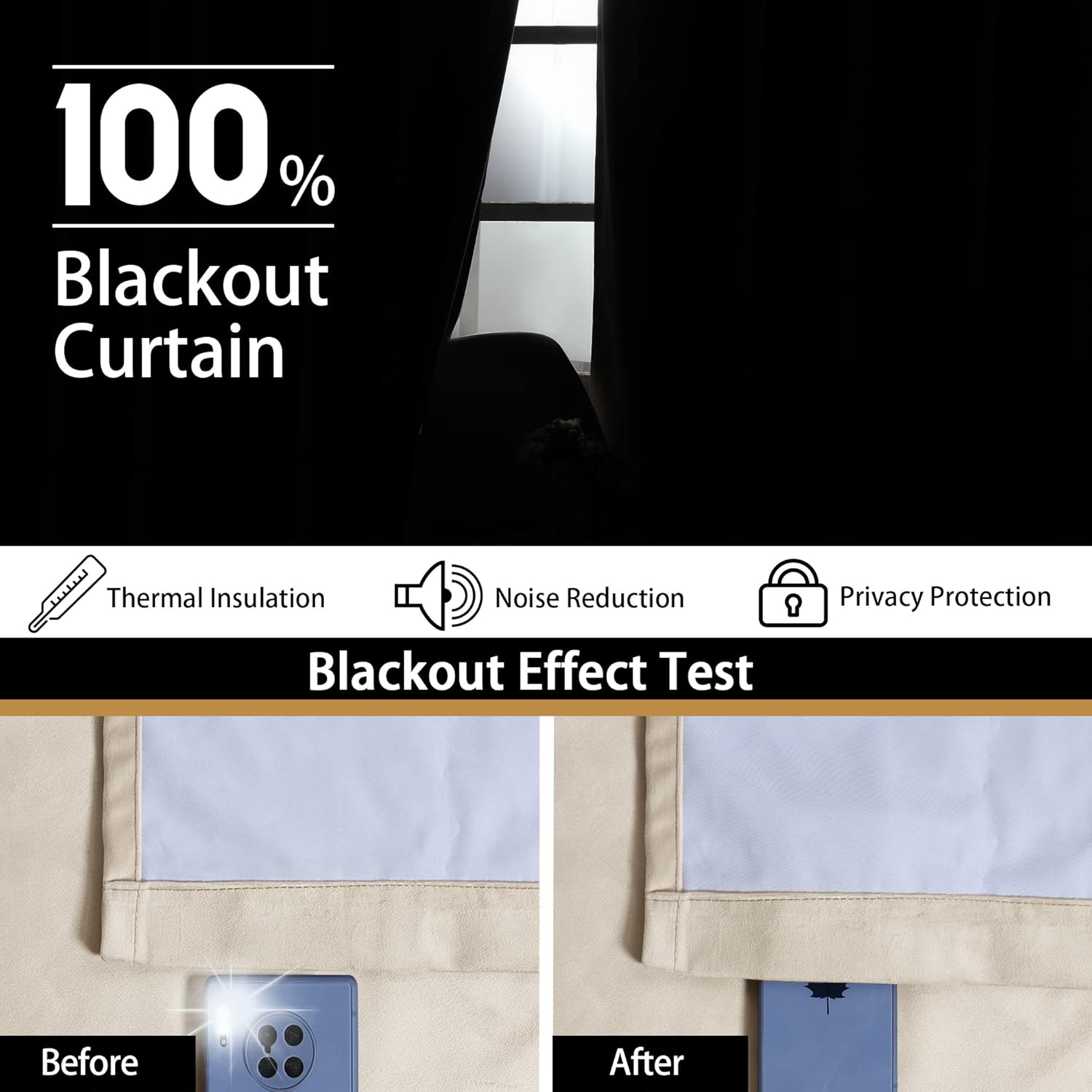 BONZER – Cortinas 100% opacas para dormitorio, terciopelo grueso de alta calidad, 84 pulgadas de largo con aislamiento térmico, ahorro de energía,