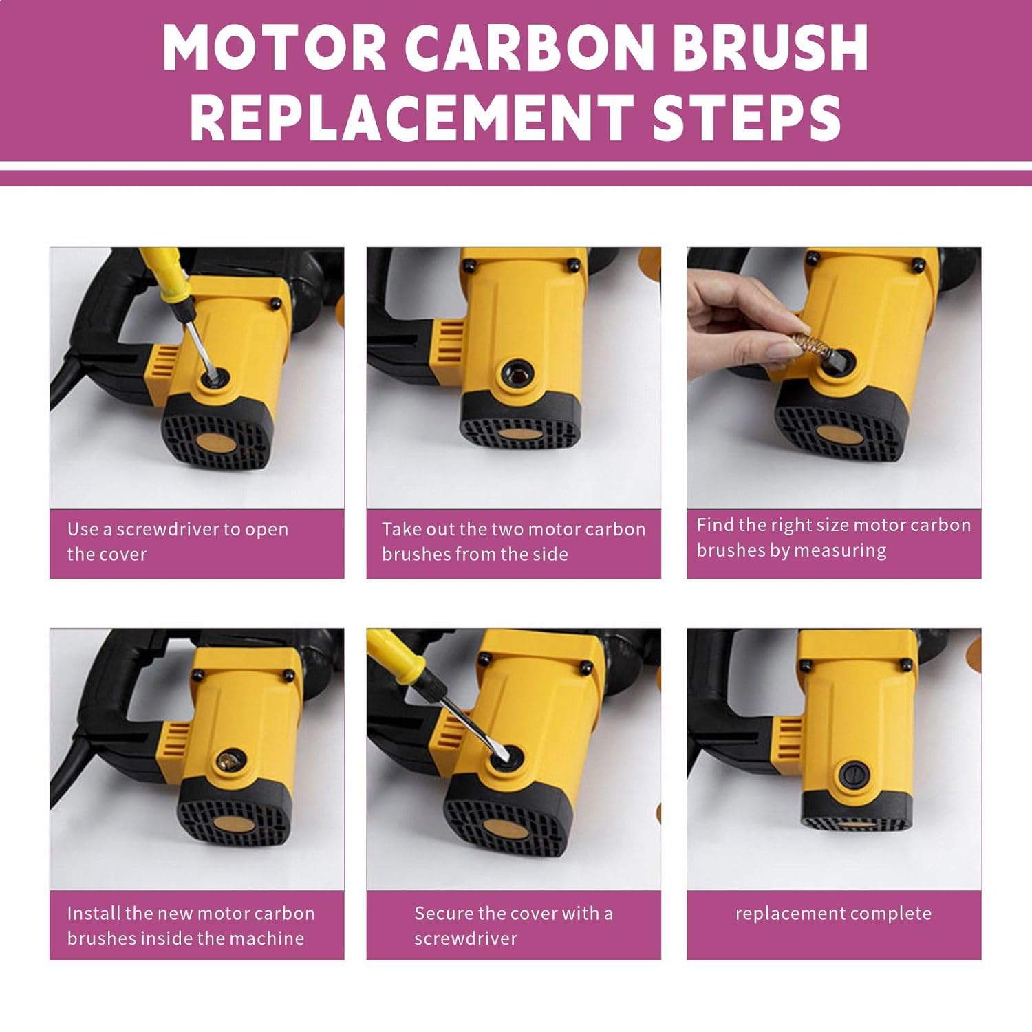 Escobillas de carbón para motor eléctrico, 40 piezas, 10 modelos diferentes de cepillos de carbono, adecuados para el mantenimiento de motores de