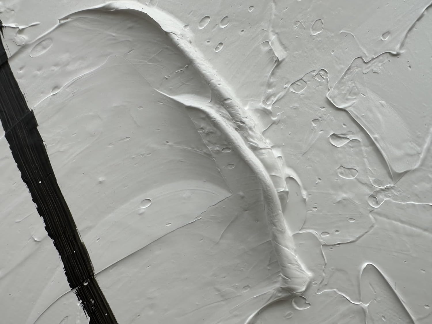 zoinart Lienzo pintado a mano en blanco y negro, 48 x 24 pulgadas, pinturas al óleo modernas, abstractas y modernas, arte de pared con textura