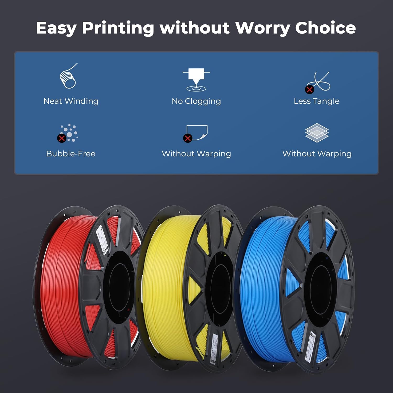 Creality Filamento para impresora 3D de 0.069 pulgadas, filamento PLA Ender sin enredos, impresión suave sin obstrucciones, sin deformación, se