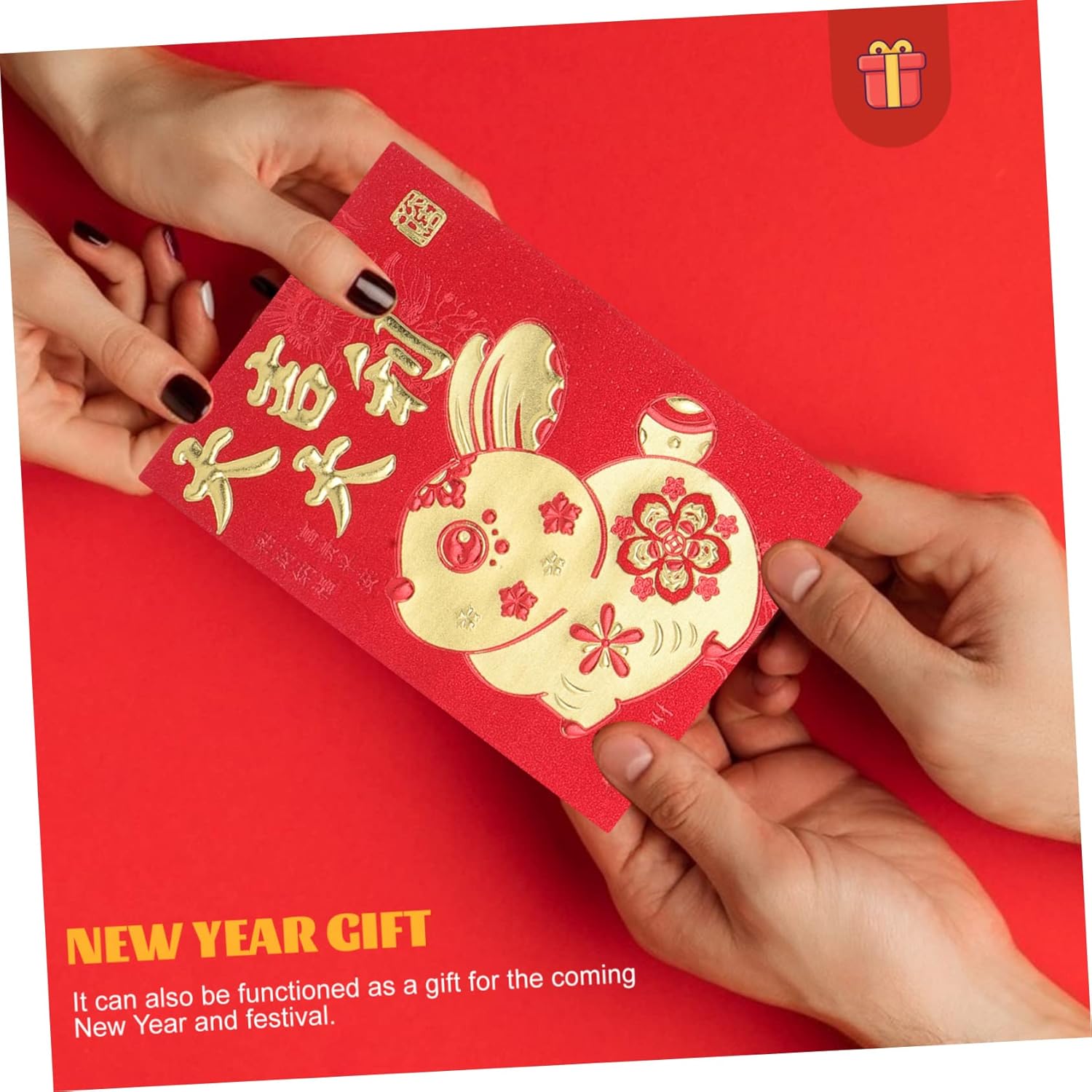 STOBOK 180 Pcs Year of The Rabbit Red Envelope Wedding Envelope Lunar Year Hong Bao Good Fortune Envelope Chinese Hongbao Rabbit Year Envelope