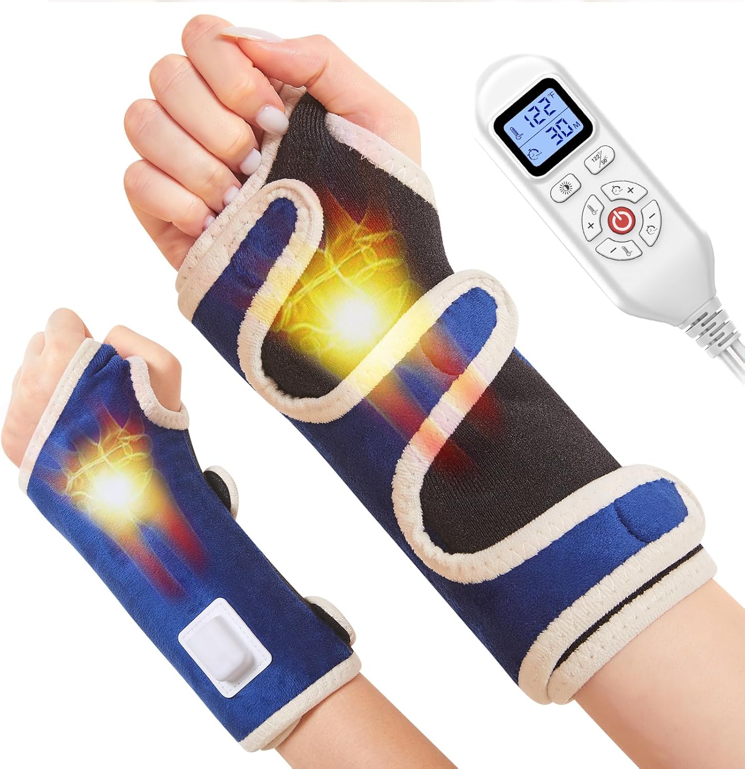 JOBYNA Almohadilla térmica para dolor de muñeca, muñequeras calentadas para artritis, alivio del túnel carpiano, esguinces en el pulgar,