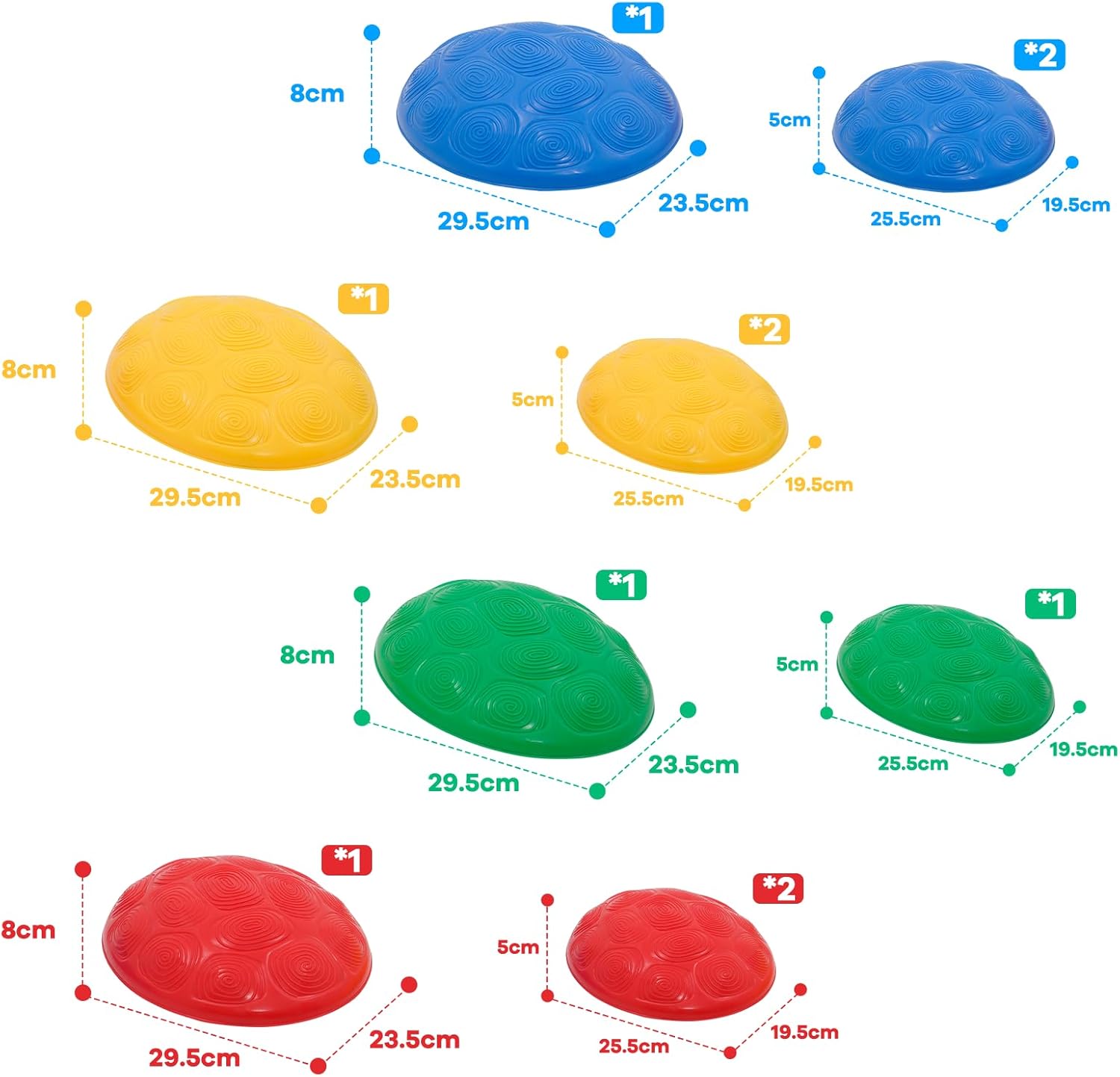 Eapura Juego de 11 piedras de equilibrio antideslizantes para niños, bloques de equilibrio para interiores y exteriores, equipo de fitness para