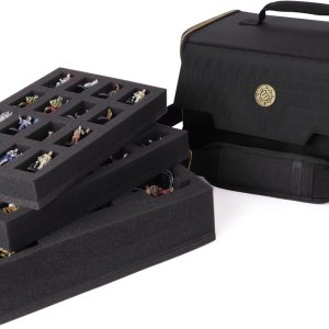 ENHANCE Bolsa de figuras en miniatura Estuche compacto de almacenamiento y transporte para miniaturas DnD con correa para el hombro, 3 bandejas de ENHANCE Bolsa de figuras en miniatura Estuche compacto de almacenamiento y transporte para miniaturas DnD con correa para el hombro, 3 bandejas de
