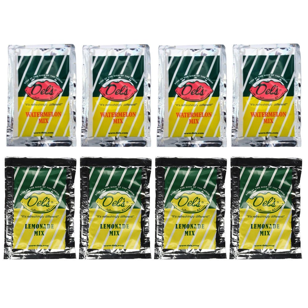 Del’s – Mezcla de limonada natural y mezcla de sandía – Paquete de 8 unidades