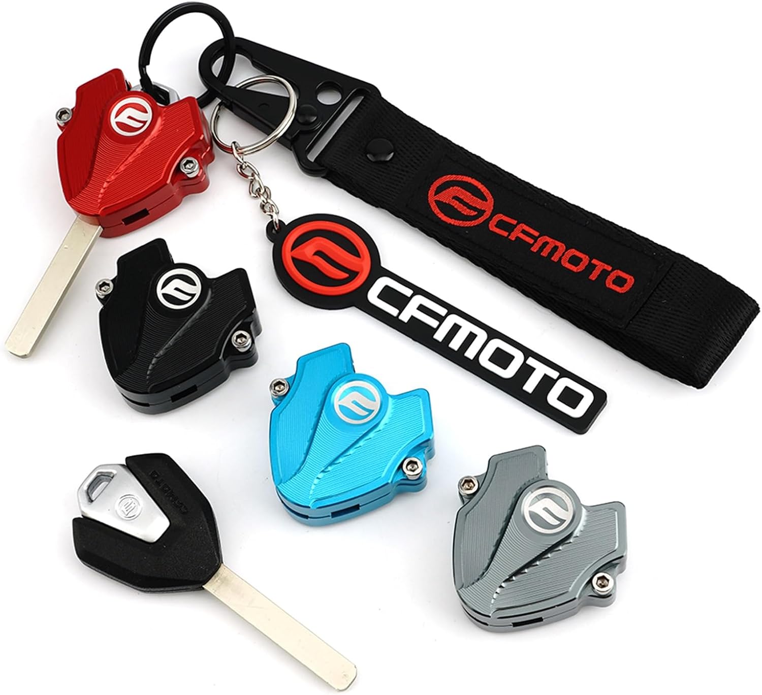 CFMOTO 250SR SR250 MY22 CLX700 800MT – Llavero CNC para motocicleta, funda de protección para llaves (color  llavero azul, tamaño normal)