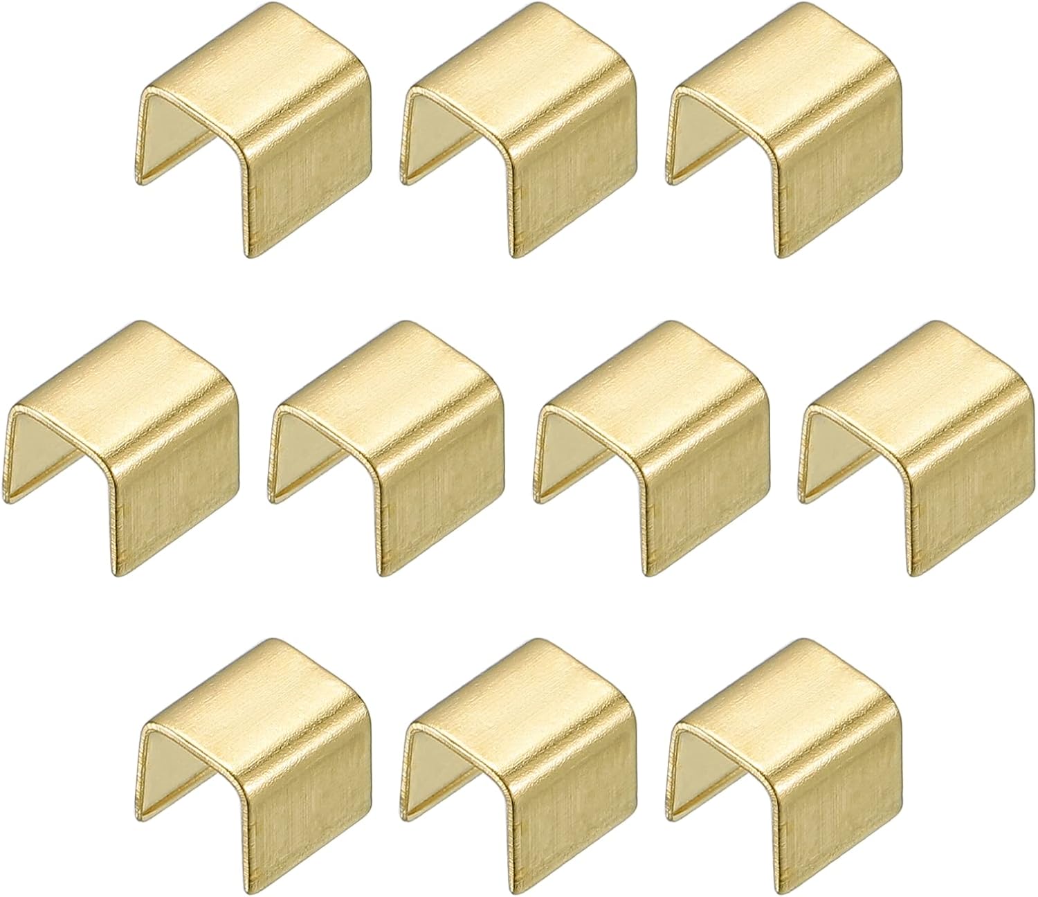 uxcell 200 tapas de crimpado plegables, 0.157 x 0.146 in, puntas de corchete, pinzas de cuero para joyería, manualidades, tono dorado