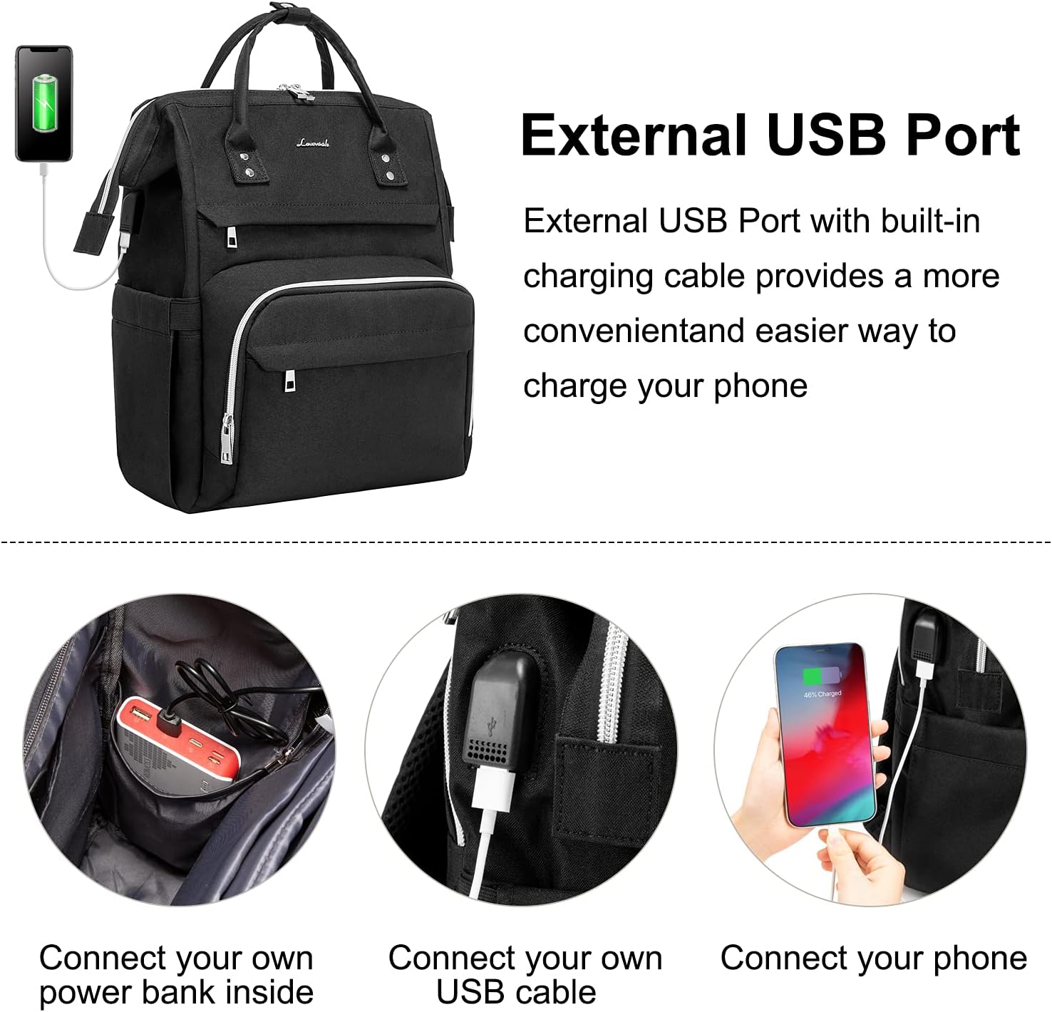 Mochila para laptop de 17 pulgadas para mujer, bolsa de trabajo de computadora (actualizada)