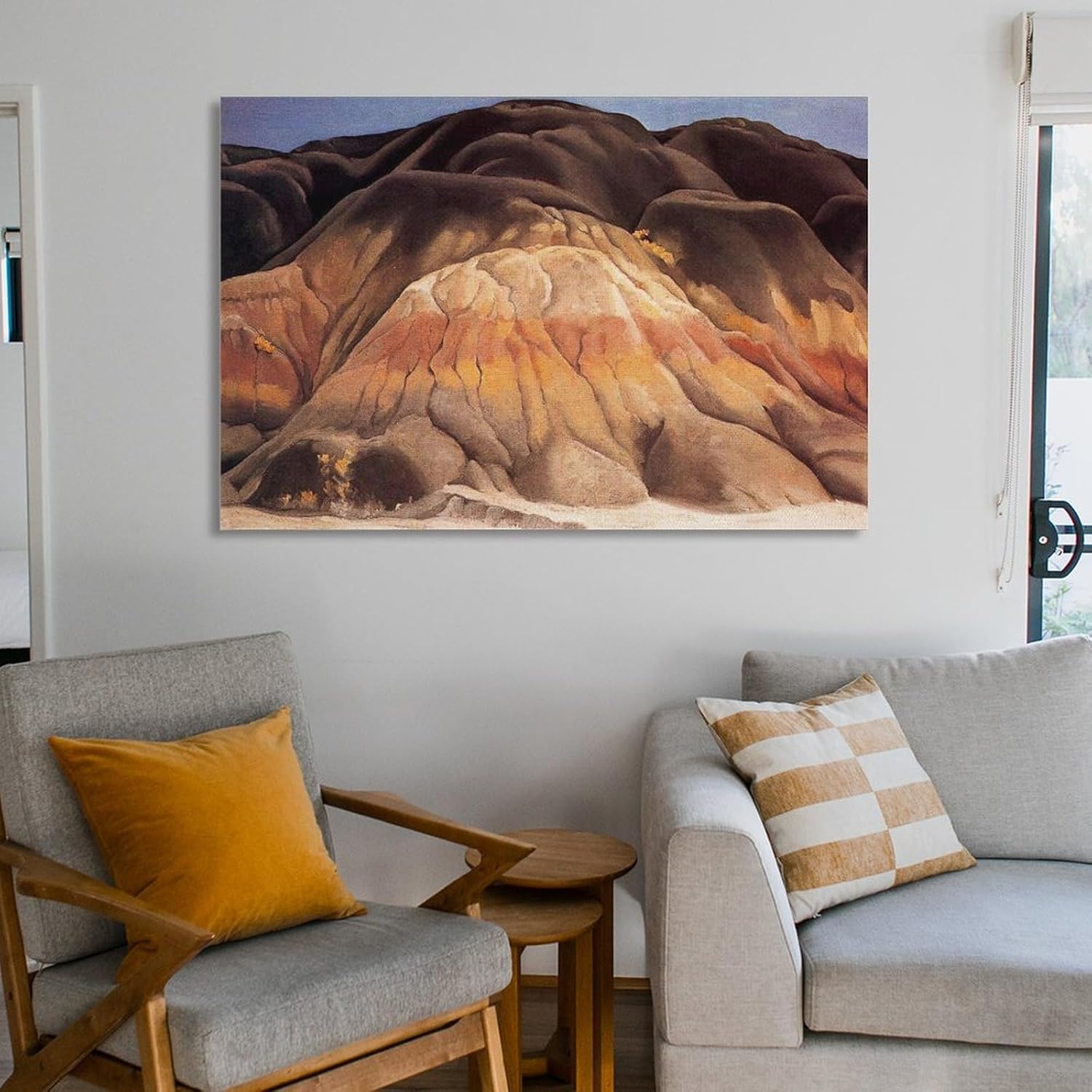 Georgia O’Keeffe Grey Hills – Póster de pared en lienzo con diseño de colinas grises, pósteres de pintura fotográfica, decoración del hogar, 20 x 30