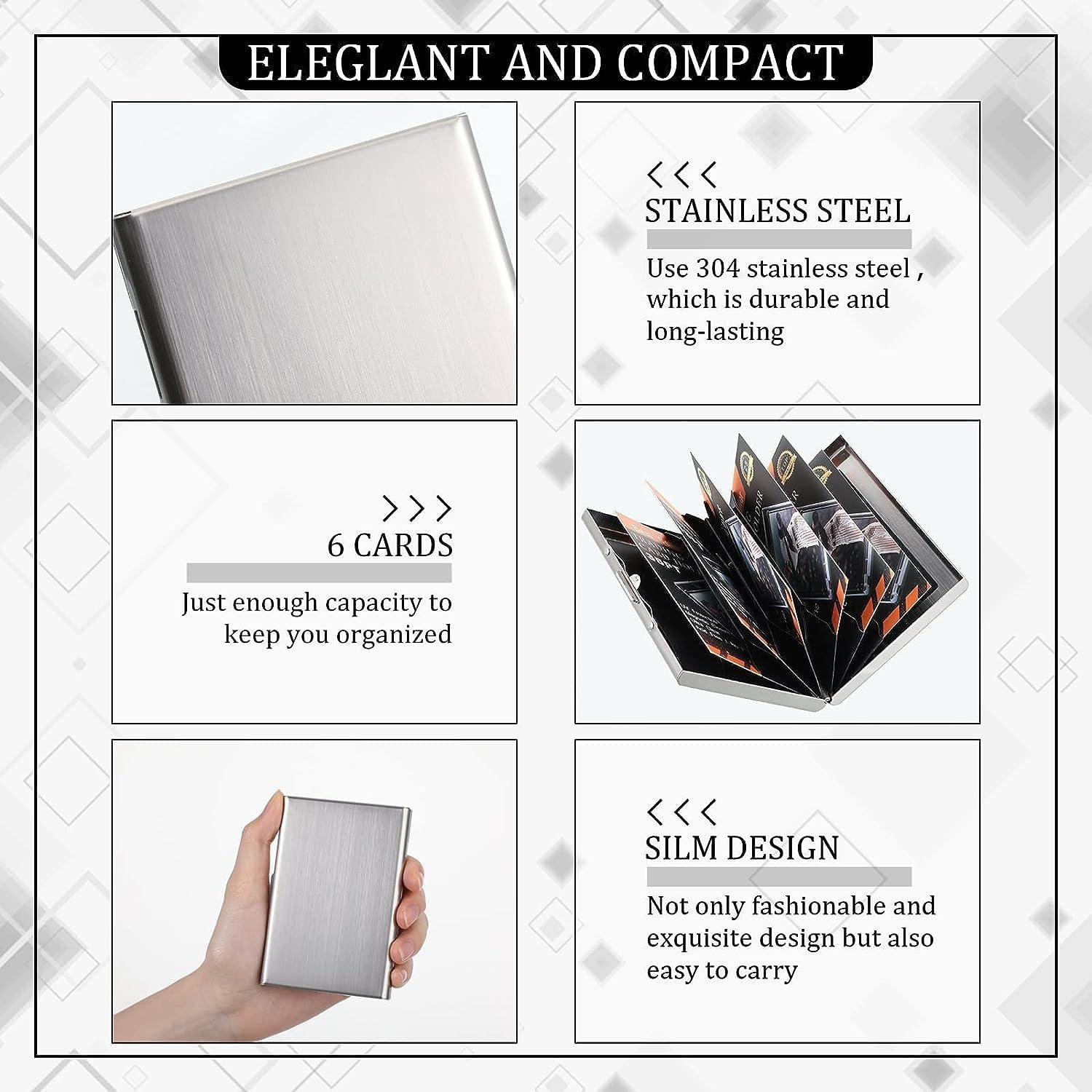 Soporte para tarjetas de crédito, fundas protectoras de bloqueo RFID, cartera de metal para tarjetas de crédito, soporte para tarjetas de visita
