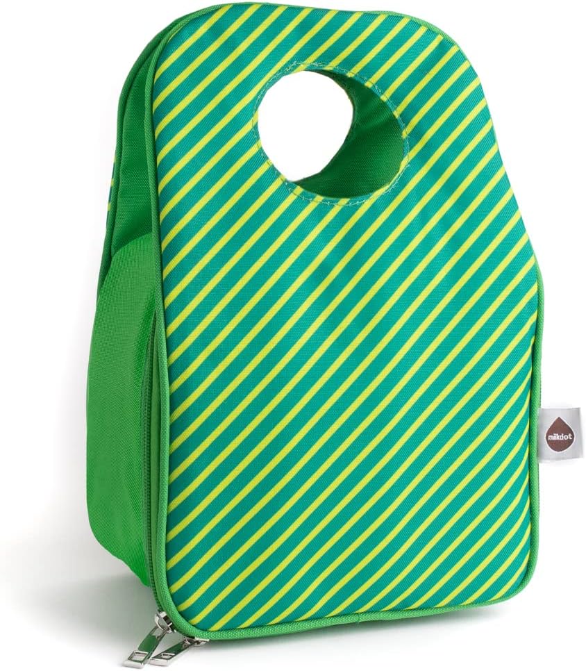 Bolsa de almuerzo aislada de diseño, bolsa enfriadora verde reutilizable para alimentos y bebidas, perfecta para mujeres, hombres y niños, elegante