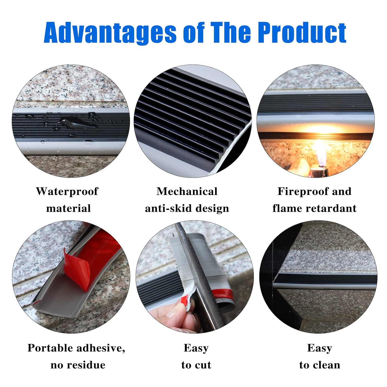 Socein Protector de vinilo para escaleras, protector autoadhesivo para borde de escalera, borde de escalera, antideslizante e impermeable, escaleras