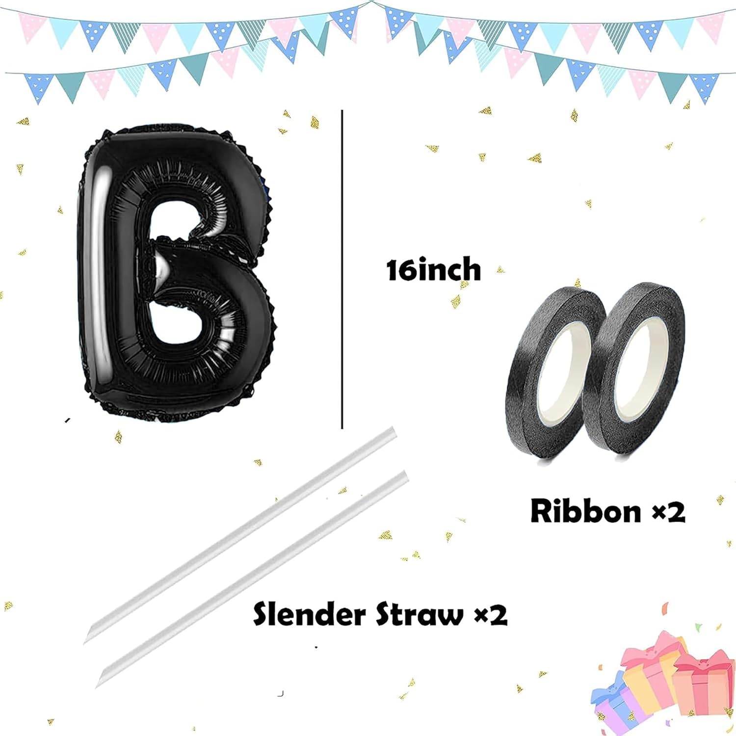 Globos de letras negras de 16 pulgadas de Mylar con letras del alfabeto A-Z, juego de globos para decoración de bodas, fiestas de cumpleaños, 26