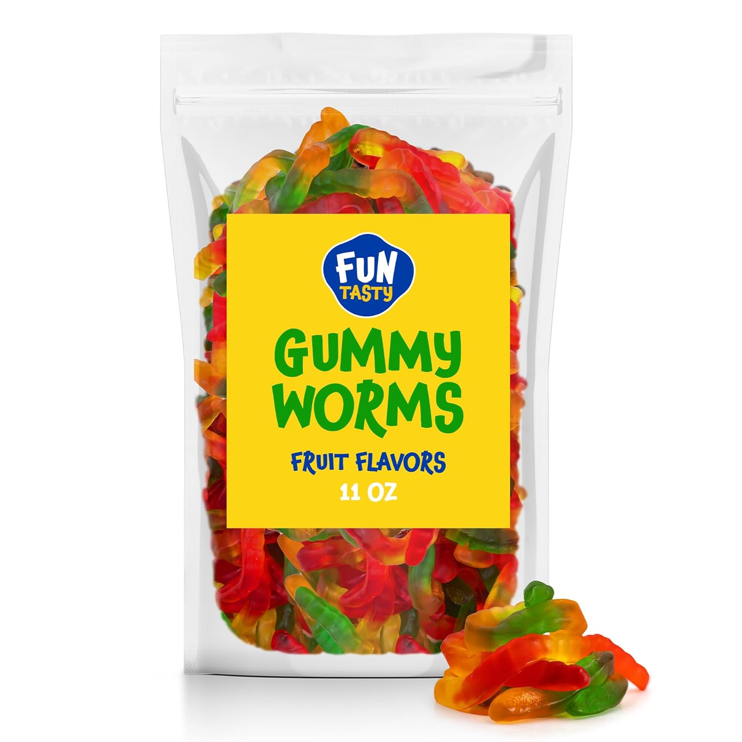 Gummy Worms Candy  Paquete de 11 onzas  Sabores de frutas surtidos  Golosinas coloridas y juguetonas