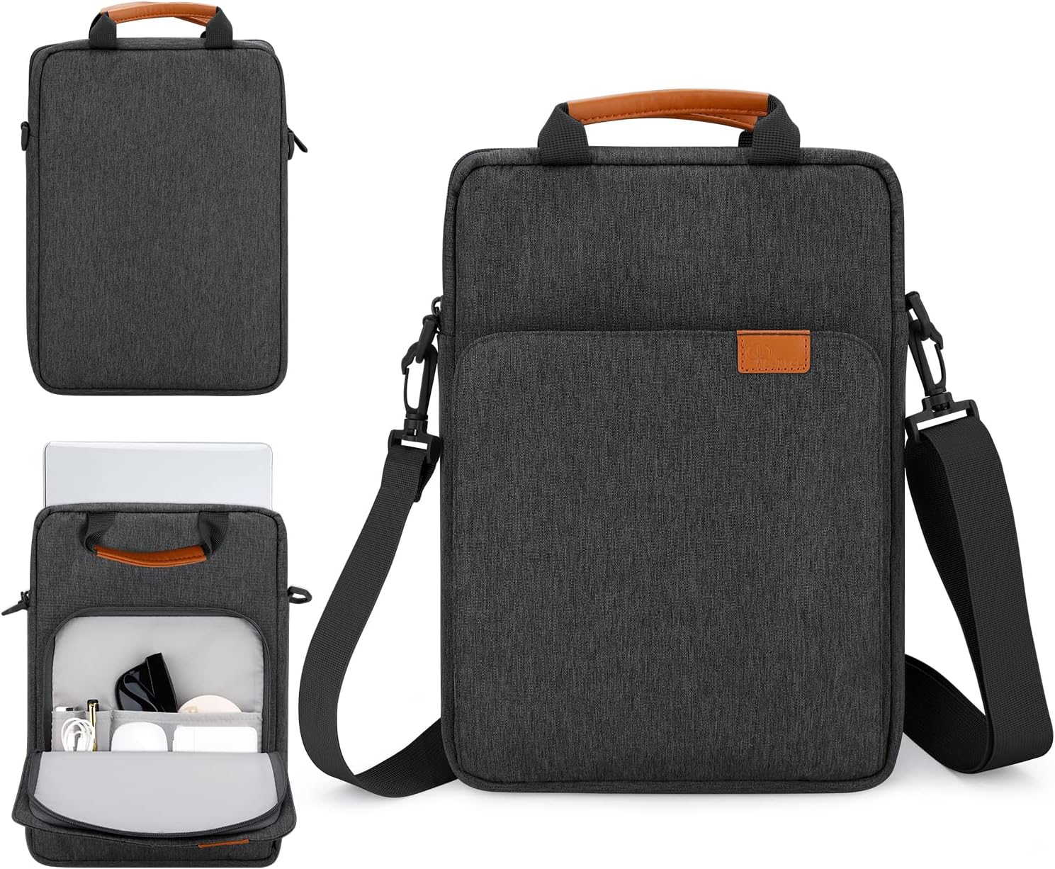 Funda para laptop de 13 pulgadas con correa para el hombro y asa, funda de transporte para Apple Macbook iPad 13.3, Chromebook
