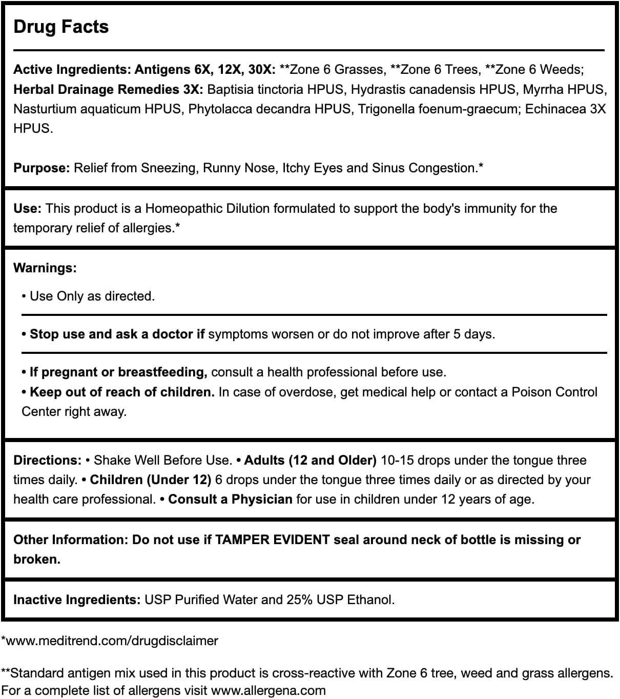 PROGENA – Allergena Zona 6 (1 onza líquida)