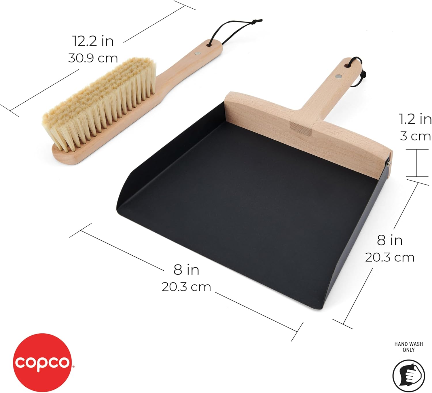 Copco Cepillo de limpieza de manos con sartén, madera de haya