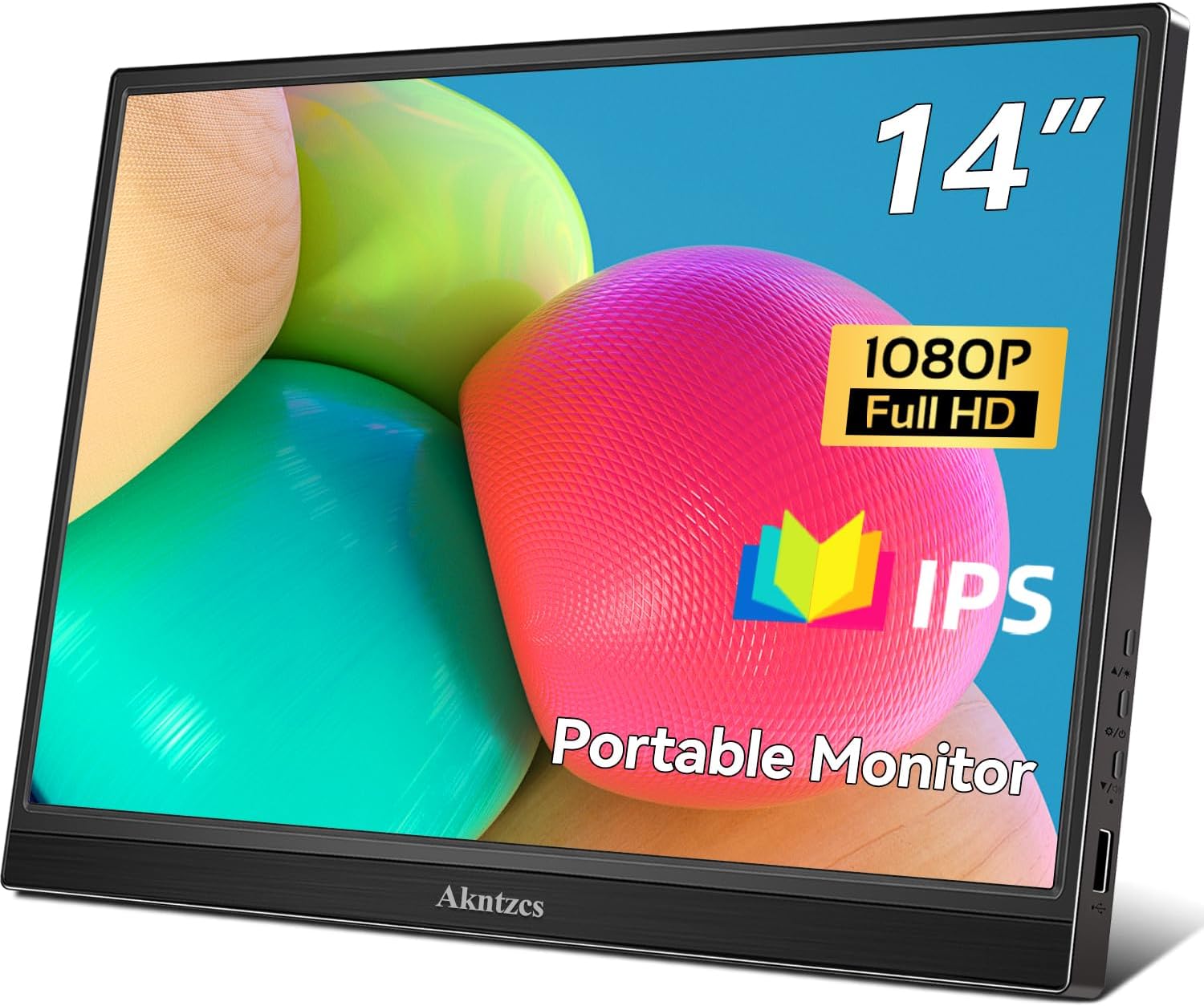 Monitor portátil, 14 pulgadas FHD 1080P USB-C monitor de computadora HDMI pantalla de computadora HDR cuidado ocular pantalla IPS, monitor de viaje