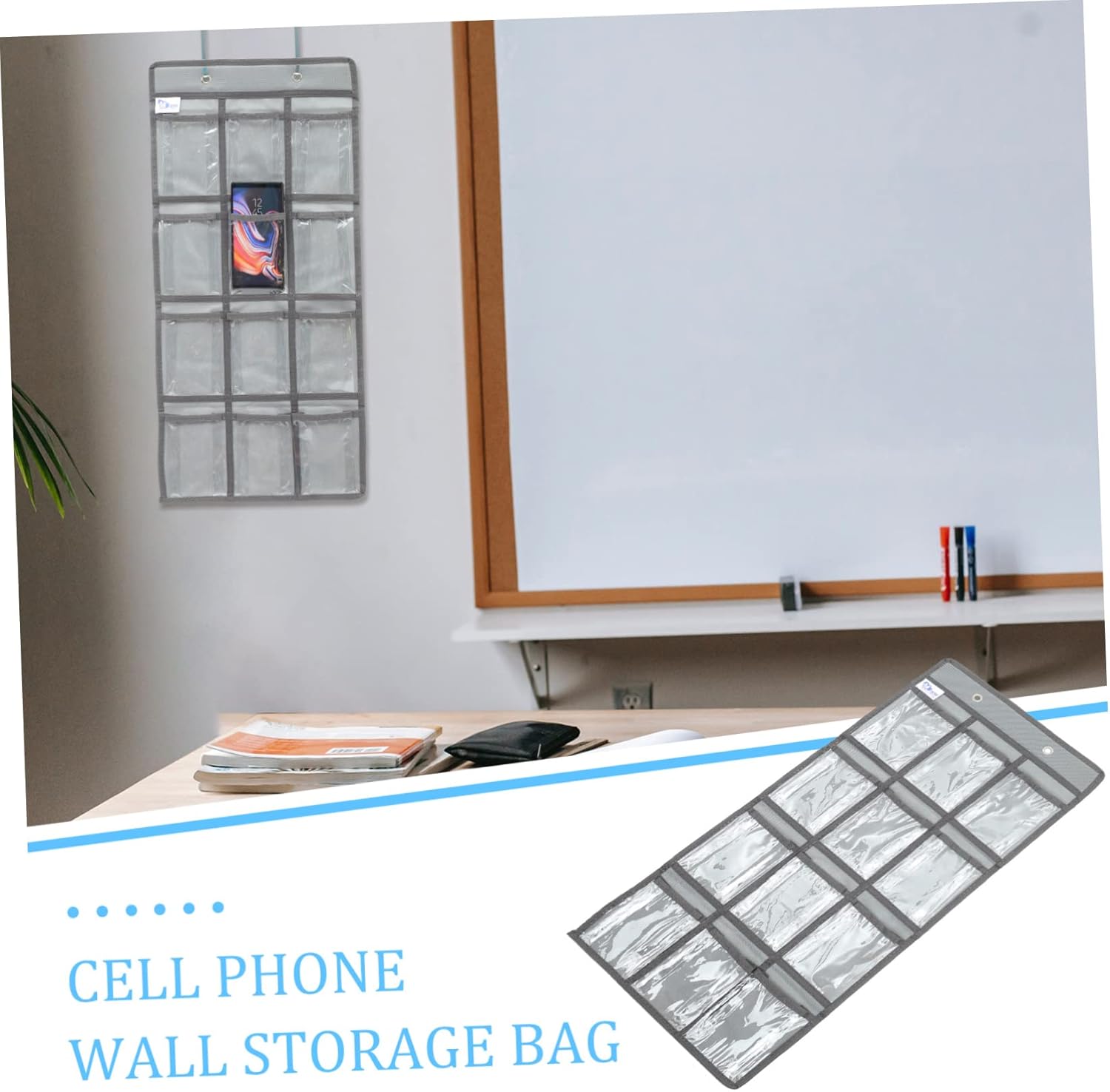 NUOBESTY Organizador de montaje en pared para joyas, bolsa de bolsillo, 3 piezas, 12 compartimentos, colgador de tarjetas, pendientes para niños,