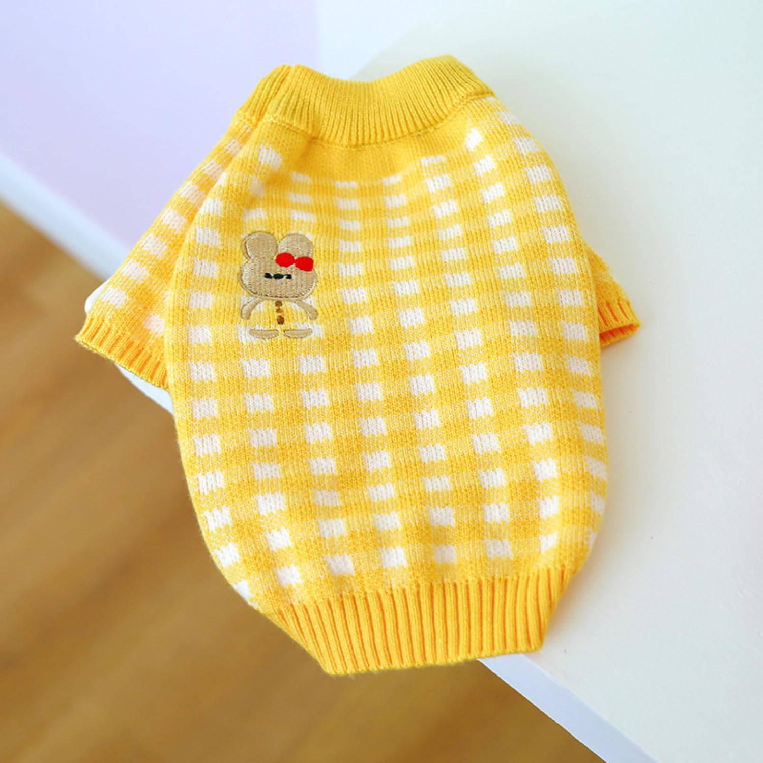 Sudadera para perro, suéter a cuadros, suéter de punto para cachorros, ropa de perro para clima frío, suéter cálido de invierno para perro, suéter