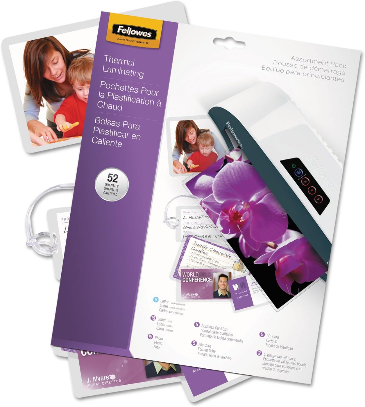FEL5208401 – Fellowes Laminating Pouch Starter Kit, 52 Pack