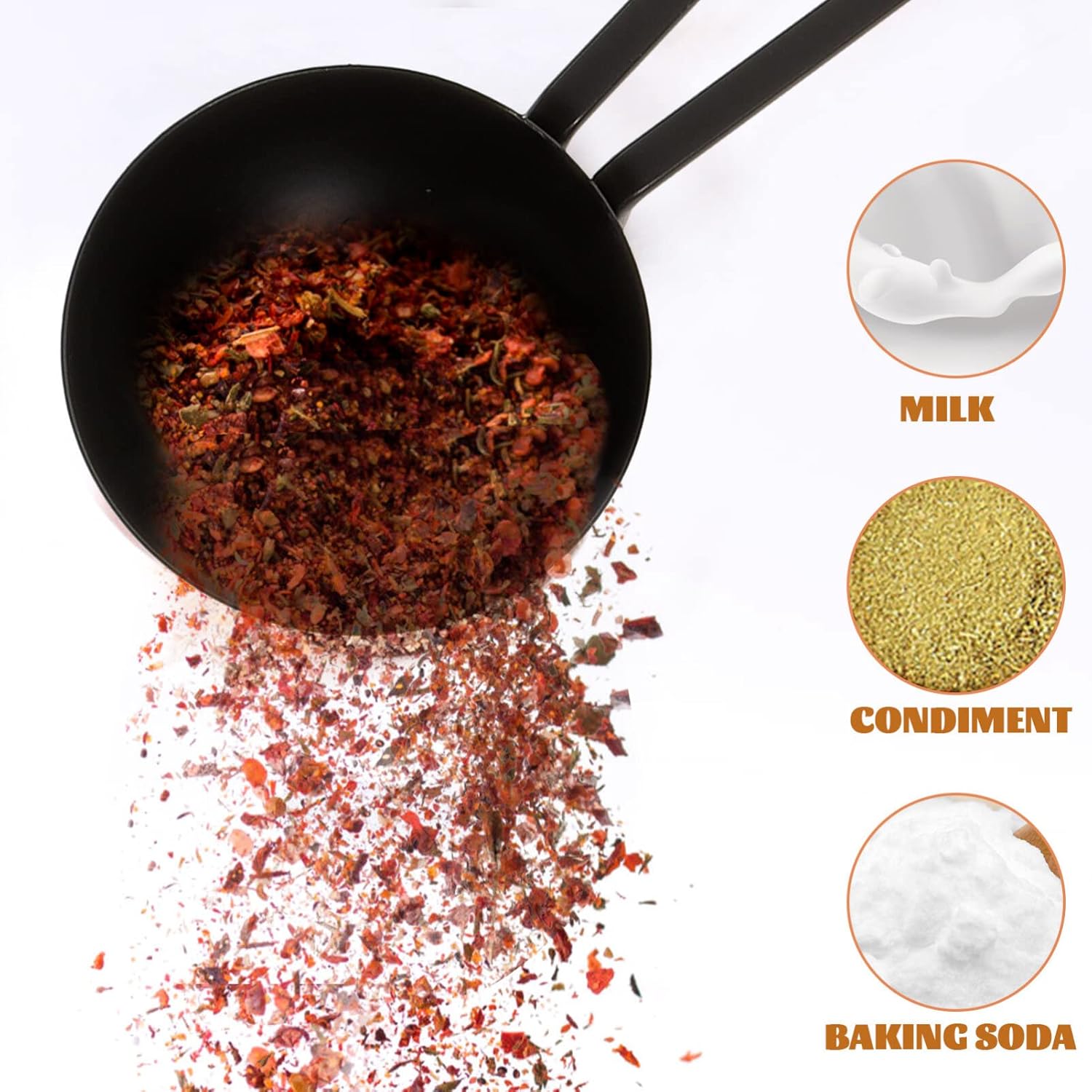 Luxshiny Juego de 5 cucharas medidoras de acero inoxidable, kit de cuchara medidora, cuchara para hornear, cuchara de té para medir ingredientes