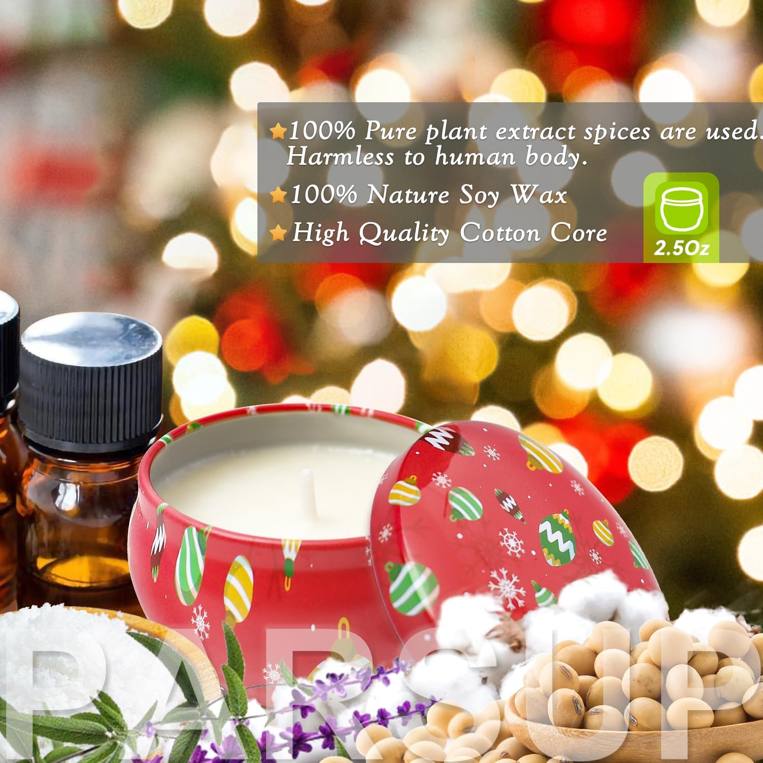 12 velas perfumadas de Navidad, velas en tarro de 2.5 onzas, juego de 12 velas de fragancia navideña para mujeres, mamá, abuela, madrina, compañera